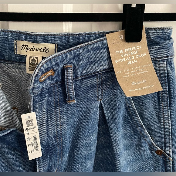 Madewell The Perfect Vintage Wide-Leg Cropped Jean NWOT - Picture 4 of 8